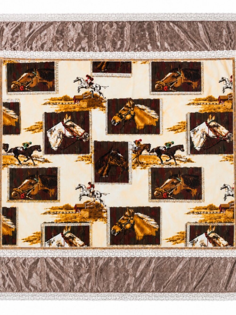 Western Horse Print Tablecloth – Handmade Rustic Decor NWT